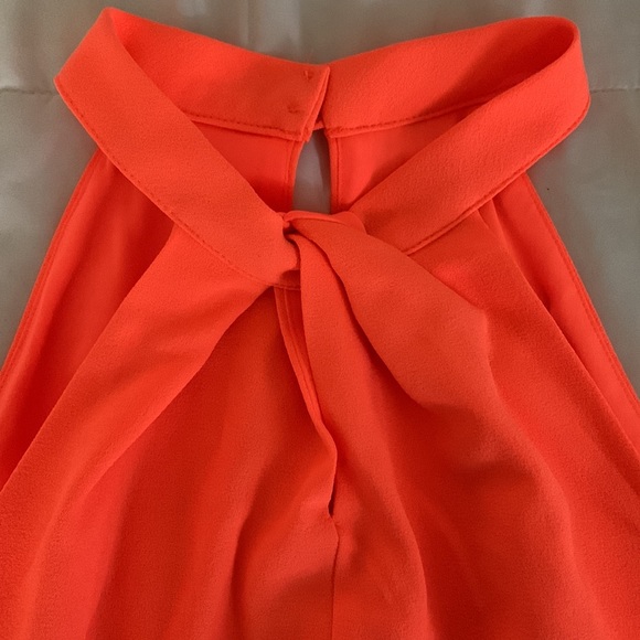 NWT Julia Jordan Knot Neck Halter Dress Size 12 -Neon Orange - Picture 7 of 10